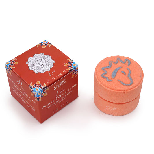 Offrez un coffret magique au Lion : 2 bombes de bain artisanales avec horoscope surprise. Idéal pour un moment de détente cosmique et astrologique !
