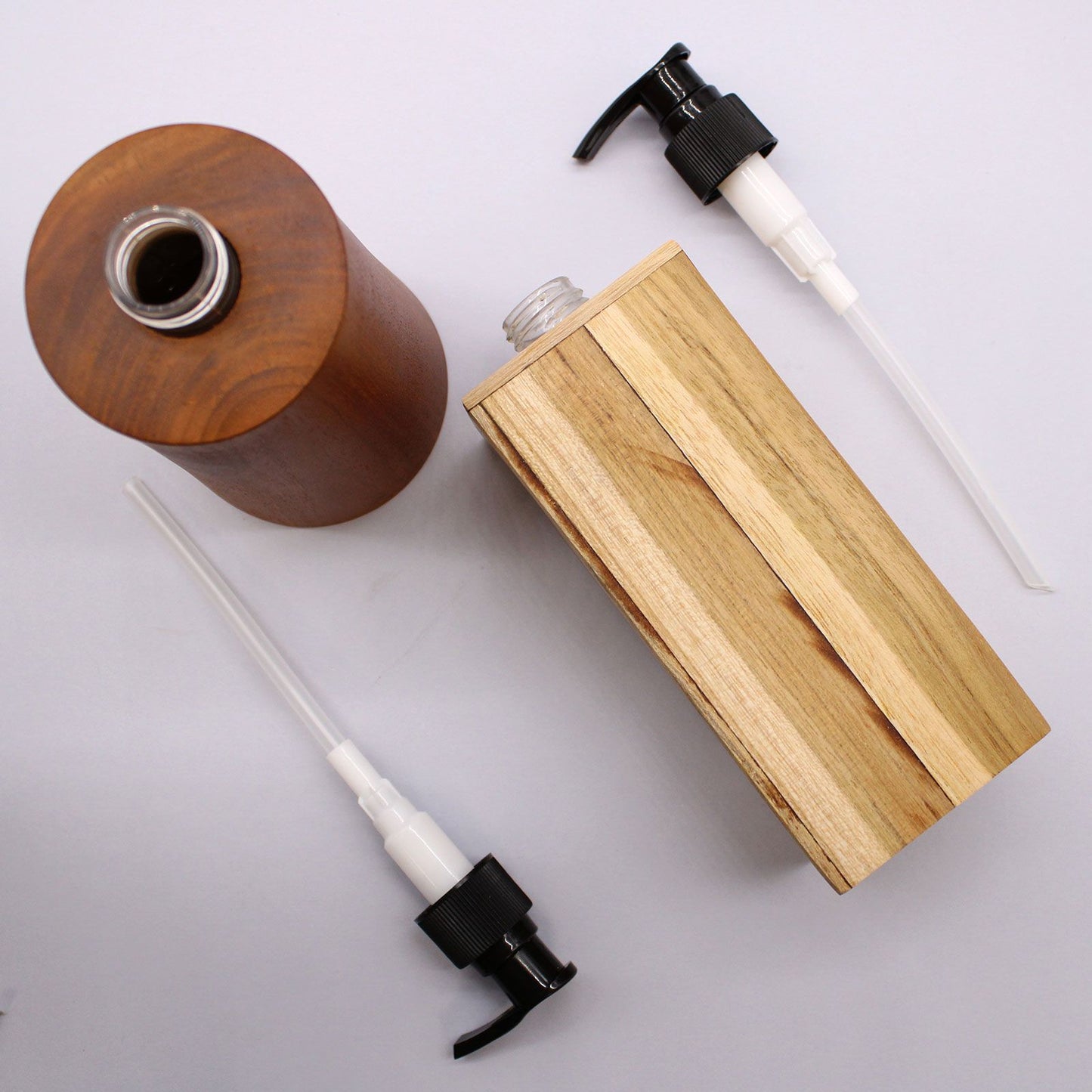 Natural Teakwood Soap Dispencer - Square