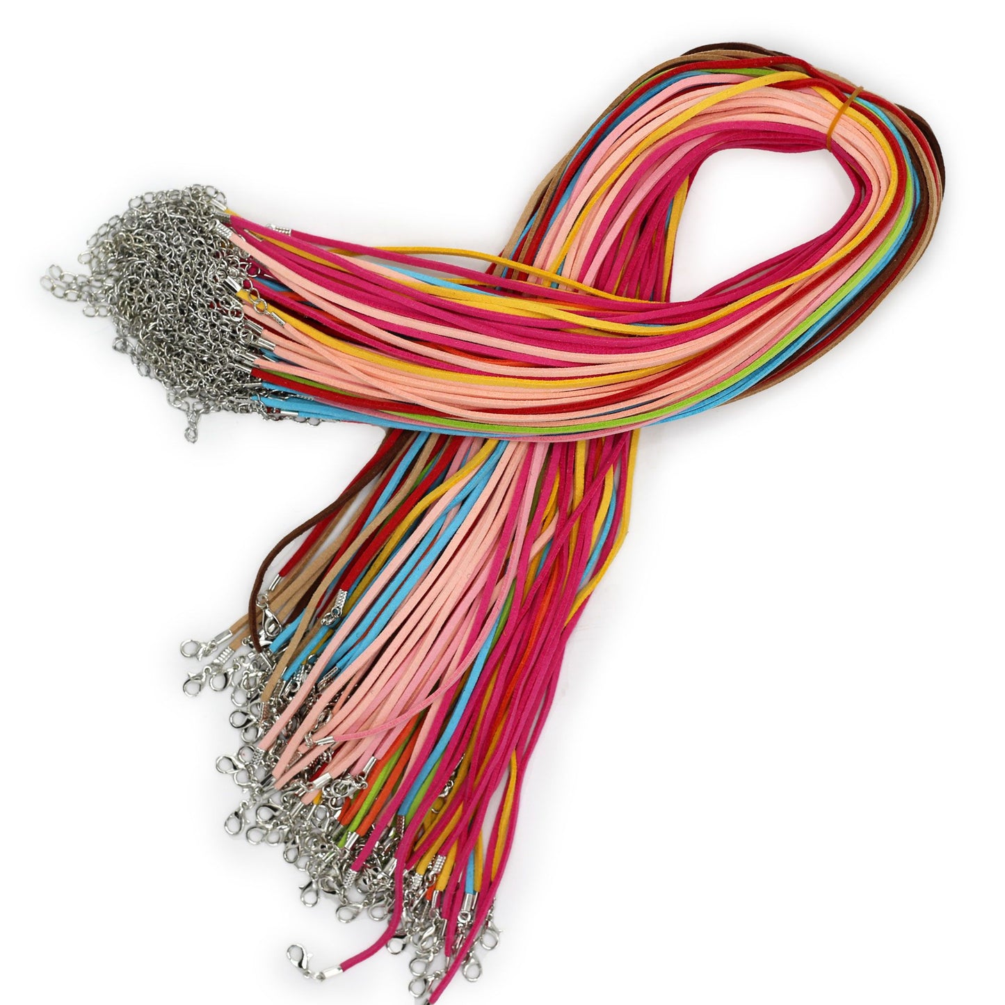 Packs Faux Suede Pendant Cords - 2.5mm x 55cm - Assorted (10 colours)