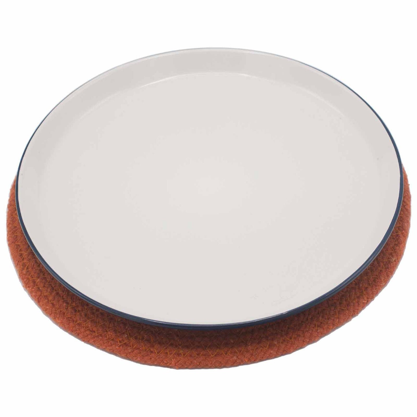 Natural Place Mat - Jute & Cotton 30cm - Clay Boarder