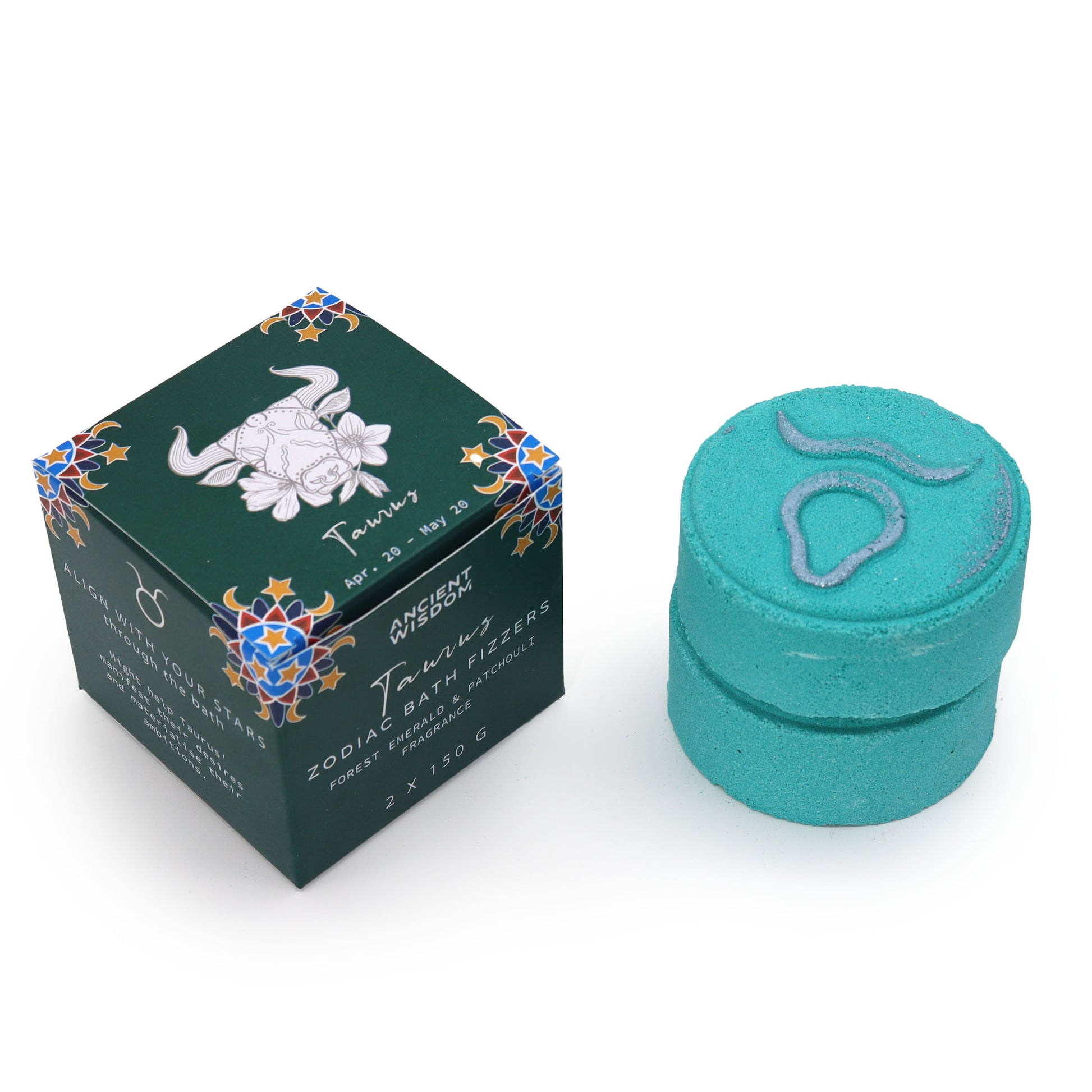 Offrez un coffret magique au Taureau : 2 bombes de bain artisanales avec horoscope surprise. Idéal pour un moment de détente cosmique et astrologique !