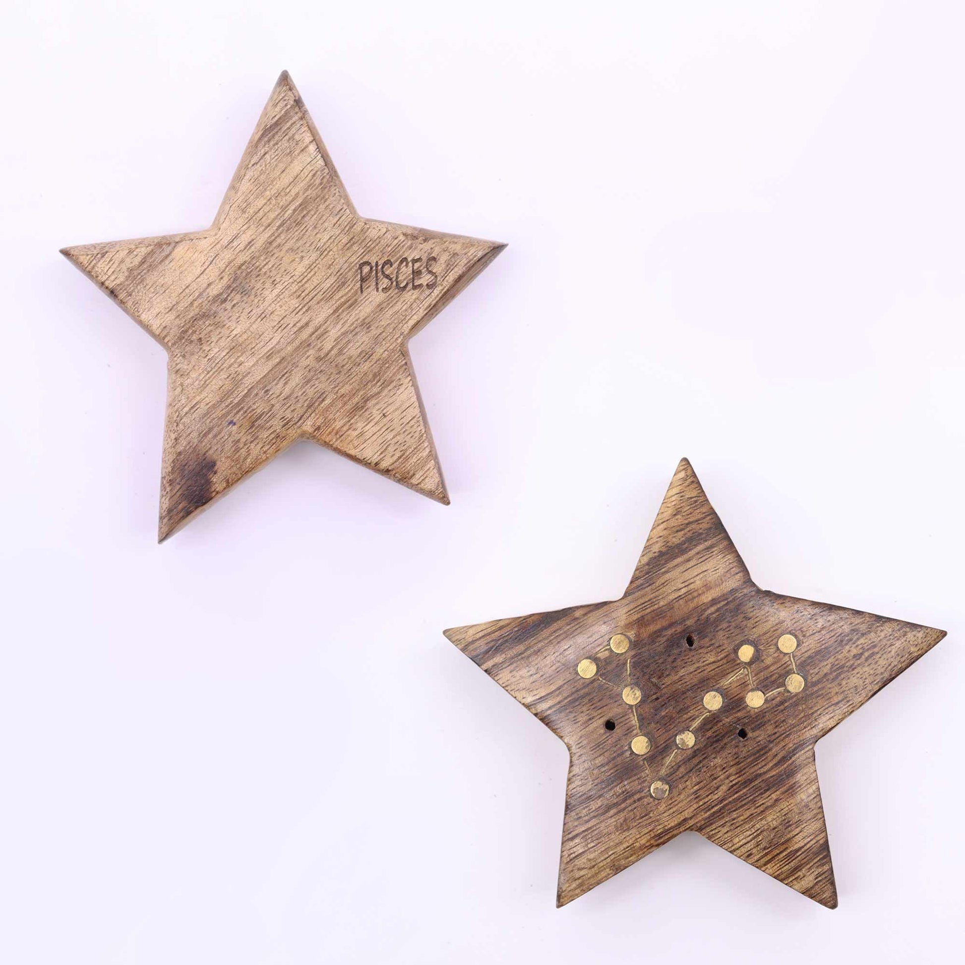 Engraved and Brass Zodiac Sign Incense Burners - Star