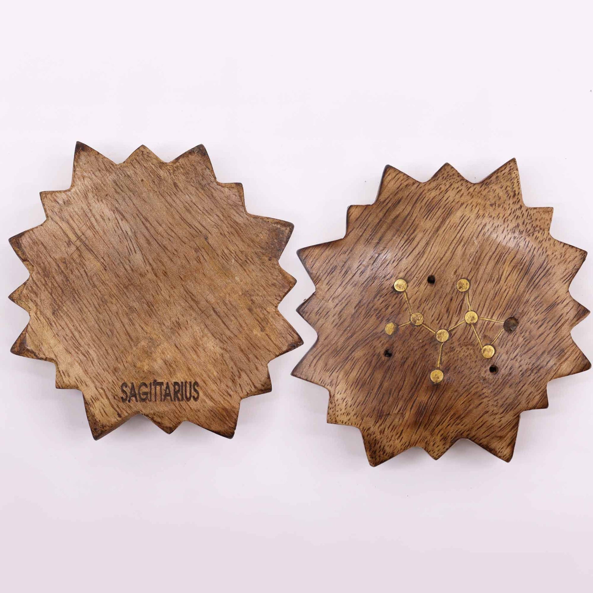 Engraved and Brass Zodiac Sign Incense Burners - Sun