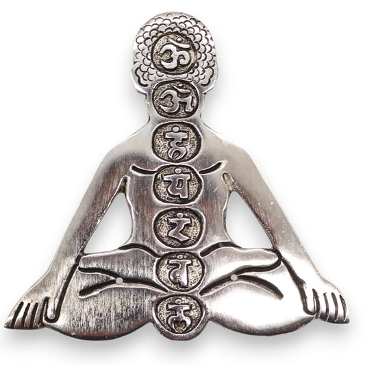 Polished Aluminum Seven Chakra Yoga Incense Holder 12x12cm