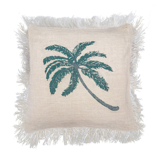 1x Linen Cushion 60 x 60  Palm Tree