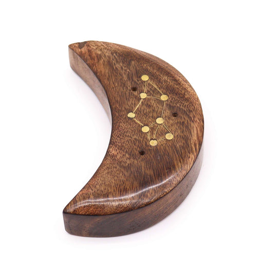 Engraved and Brass Zodiac Sign Incense Burners - Moon